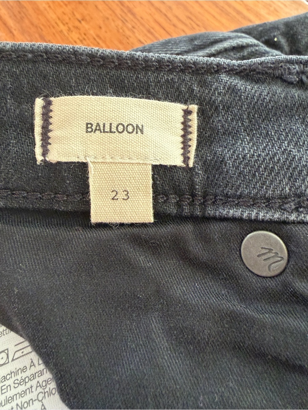 Madewell Black Denim Balloon Raw Hem Womens High-Rise Jeans Size 23 NG264 - Picture 3 of 14